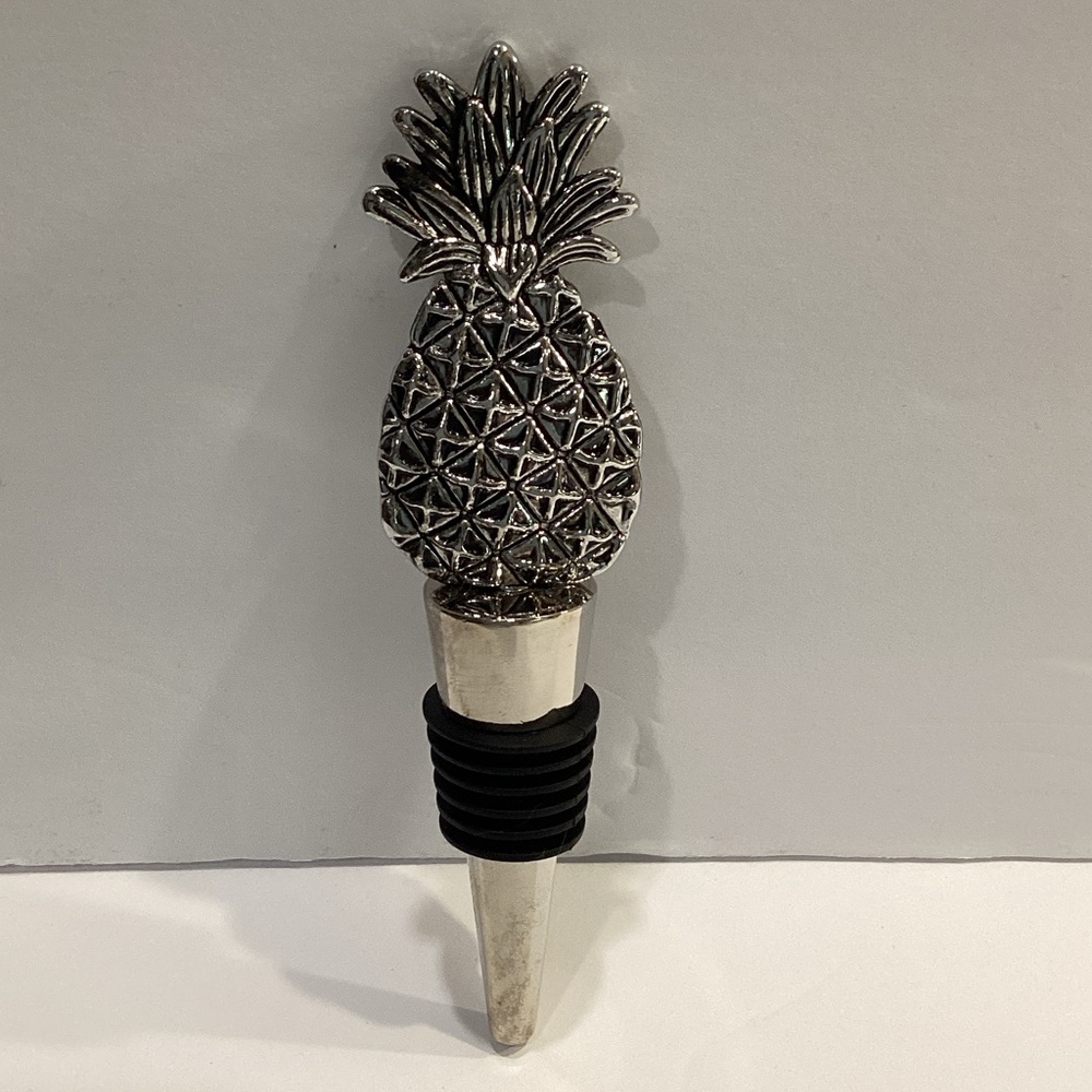 Pineapple Shaped Metal Wine Bottle Stopper - Stainless Steel
